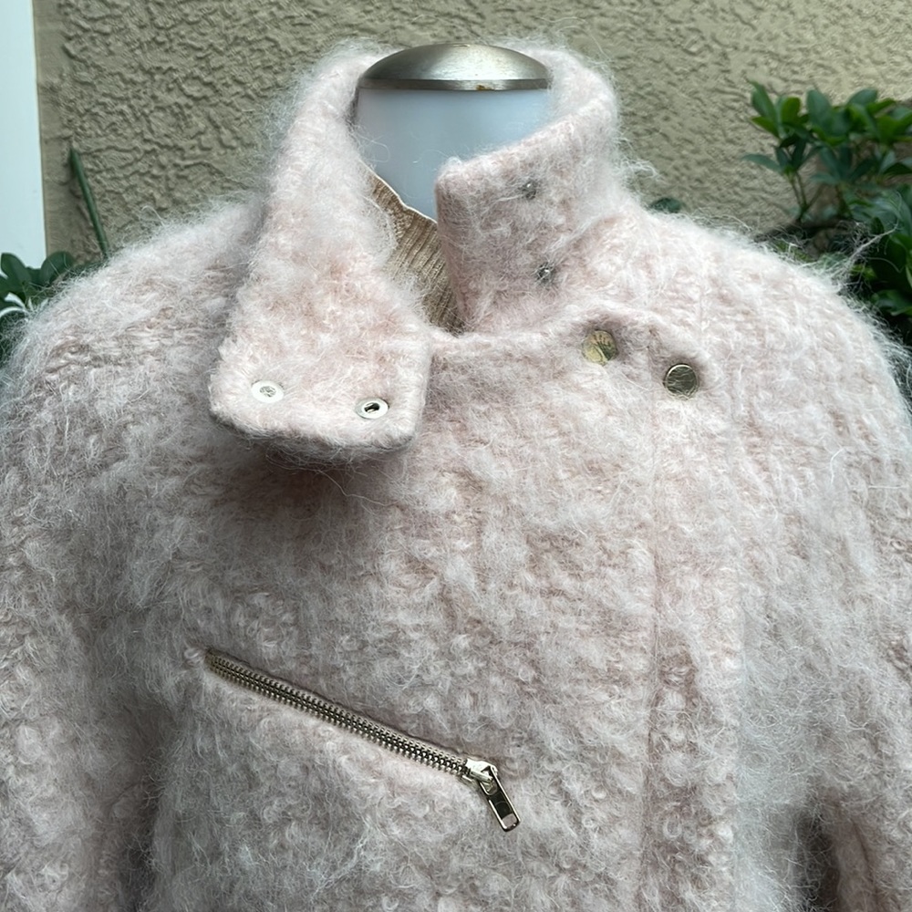 Dusty pink Zara wool/ mohair blend knitted jacket - Picture 10 of 16
